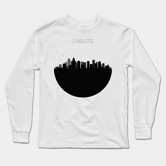 Charlotte Skyline Long Sleeve T-Shirt by inspirowl